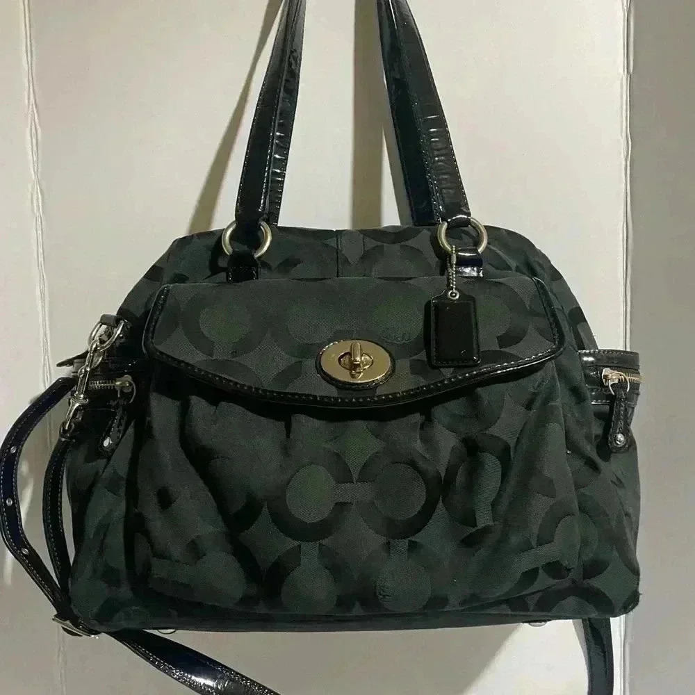 Coach CC signature print canvas logo satchel handbag